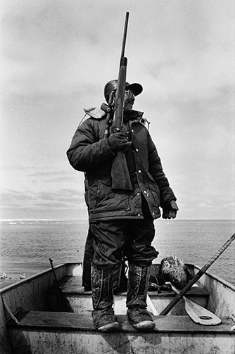 Thomas Akerelrea, Scammon Bay, seal hunting.