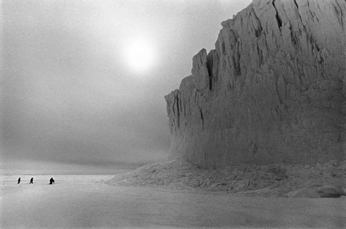 <p>The Barne Glacier sweeps down the slopes of Mt. Erebus and ends at McMurdo Sound.</p><p>“April is the best month out of the year down here. It’s a two-week-long sunset. I was working down at the old aquarium building by the ocean, looking out those windows. The sky was red for two weeks. You can sit on Hut Point and hear seals breathing through their blowholes way out to sea because it’s so quiet. Just everything travels right across."<br/>—Harry House</p>